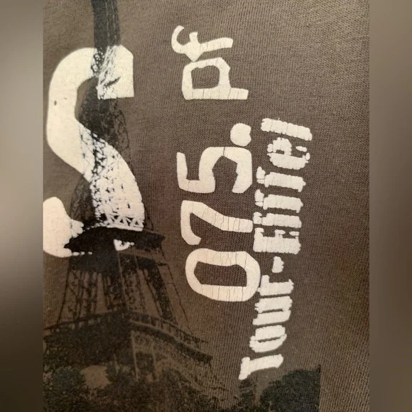 Bundle: 2 Men’s Crewneck T-Shirts: Olive w/Paris Print & White w/Hawaii Print XL - Picture 4 of 10